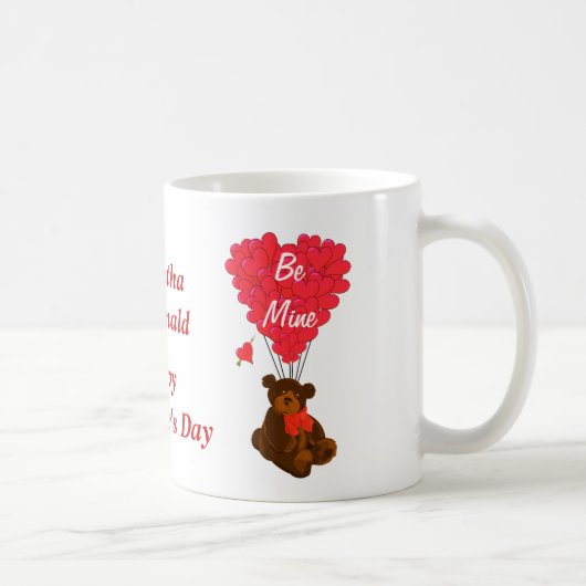 Mug Journée Valentines de l'ours en peluche personnali (Droite)