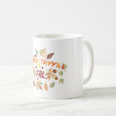 Mug Jours Crayeux de Typographie de Feuilles d'Automne (Devant droit)