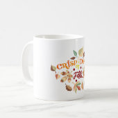 Mug Jours Crayeux de Typographie de Feuilles d'Automne (Devant gauche)