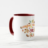 Mug Jours Crayeux de Typographie de Feuilles d'Automne (Devant gauche)