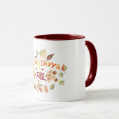 Mug Jours Crayeux de Typographie de Feuilles d'Automne (Devant droit)