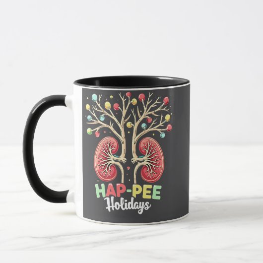 Mug Jours de Hap Pee Dialyse Connaissance du rein Noël (Gauche)