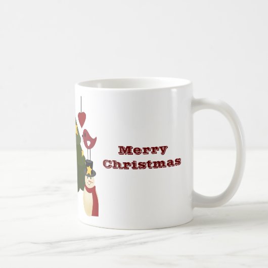 Mug Jours fériés de Noël Arbre Snowman Stars Oiseau (Droite)