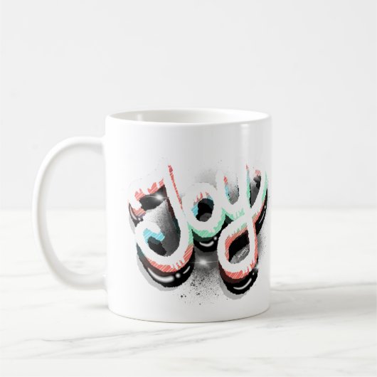 Mug Joy Airbrush Street Art Neon Letting main (Gauche)