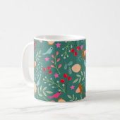 Mug Joy birds Noël vert (Devant gauche)