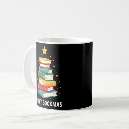 Mug Joy Bookmas - Festive Book Stack for Book Lovers (Devant gauche)
