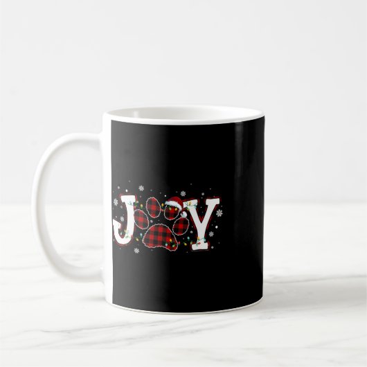 Mug Joy Buffalo Red Plaid Chien Empreinte de patte Chr (Gauche)