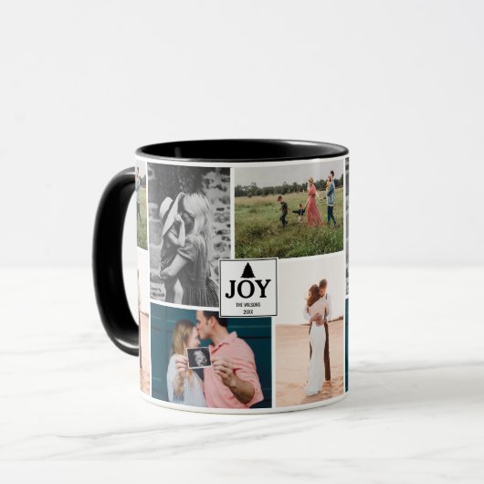 Mug Joy Christmas Family Photo Collage (Devant gauche)
