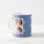 Mug Joy Gold Blue Family Photo Collage Noël (Devant gauche)
