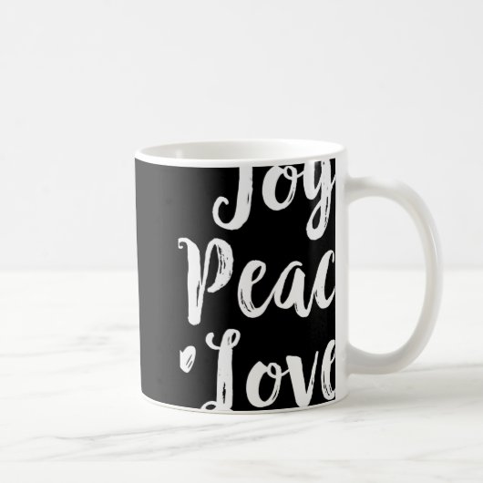 Mug Joy Peace Love Red Brushed Script Womens Holiday T (Droite)