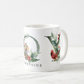Mug JOY Pine Cone Red Berry Birds Noël (Devant droit)