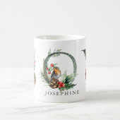 Mug JOY Pine Cone Red Berry Birds Noël (Centre)