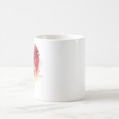 Mug Joy Red Perché Cardinal Aquarelle Oiseau de Noël (Centre)