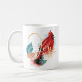 Mug Joy Red Perché Cardinal Aquarelle Oiseau de Noël (Gauche)