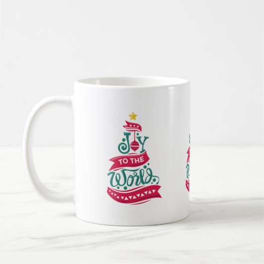 Mug Joy to the World Christmas Citation Typographie (Gauche)