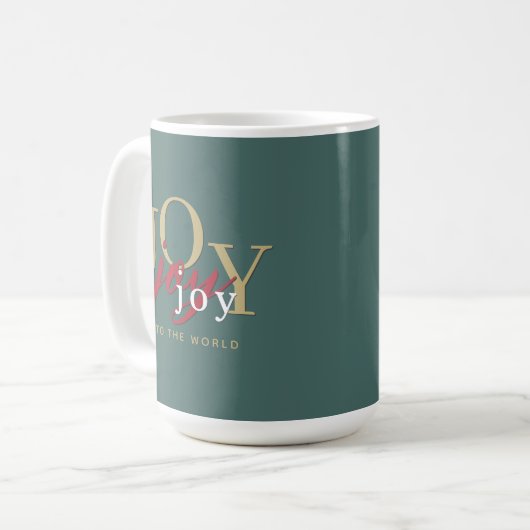 Mug Joy to the World Festive Typography Holiday (Devant gauche)