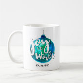 Mug "Joy to the World" Globe, Noël, Custom (Gauche)
