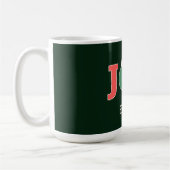 Mug JOY ! Typographie de script Santa Hat personnalisé (Gauche)