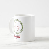 Mug Joy Typography Script Christmas Wreath Holiday (Devant gauche)