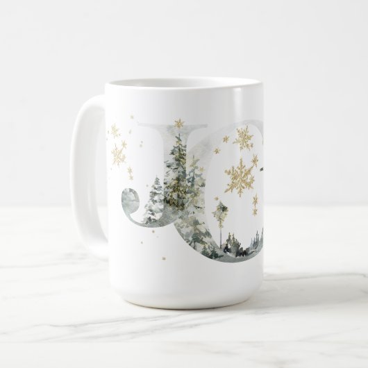 Mug Joy Winter Forest Letting Gold Snowflakes (Devant gauche)