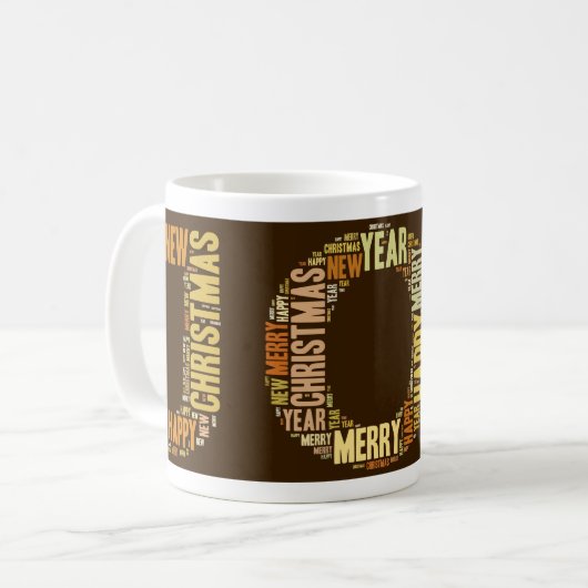 Mug JOY Wordcloud Noël (Devant gauche)