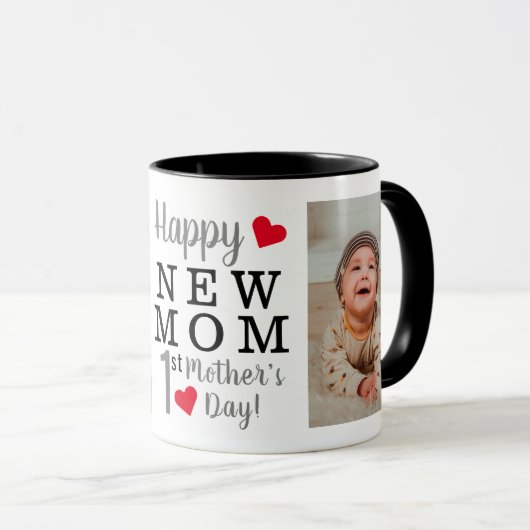 Mug Joyeuse 1ère Fête des Mères Nouvelle photo de mama (Devant droit)