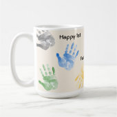 Mug Joyeuse 1ère Fête des pères papa bébé empreinte de (Gauche)