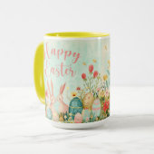 Mug Joyeuse aquarelle vert pâle de Pâques (Devant gauche)