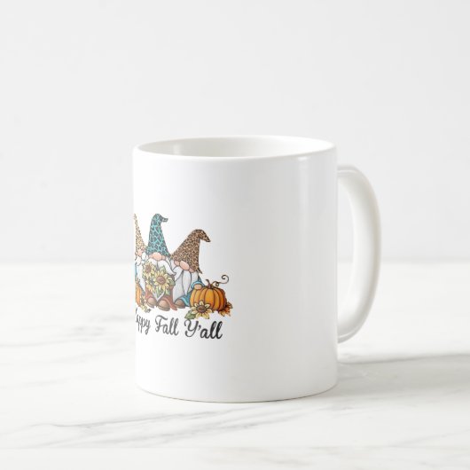 Mug Joyeuse automne Y tous Gnome Leopard Citrouille Ch (Devant droit)
