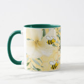 Mug Joyeuse bourde abeilles jaune nid d'abeille (Gauche)