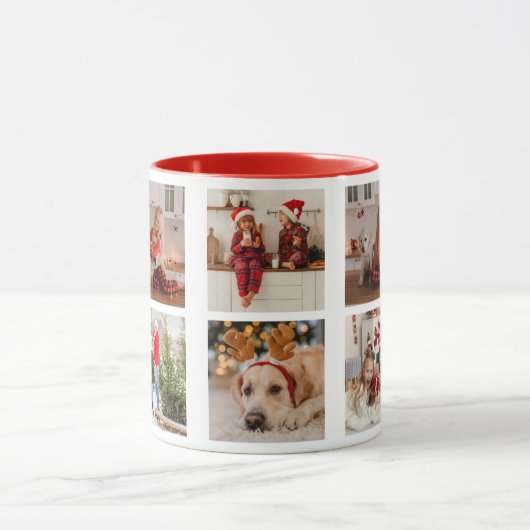 Mug Joyeuse calligraphie de Noël Script Photo (Centre)