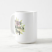 Mug Joyeuse citation florale de la fête des mères (Devant gauche)