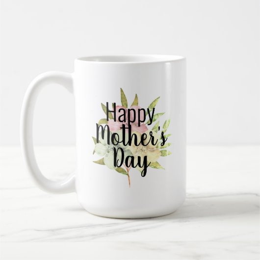 Mug Joyeuse citation florale de la fête des mères (Gauche)