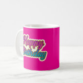 Mug Joyeuse conception de typographie d'anniversaire e (Devant gauche)