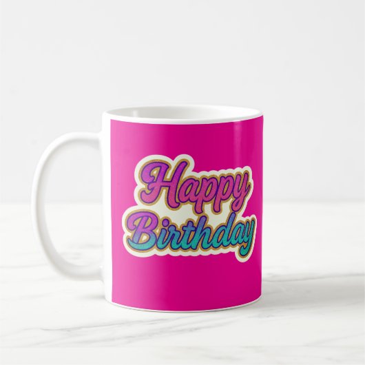 Mug Joyeuse conception de typographie d'anniversaire e (Gauche)