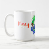 Mug Joyeuse couronne colorée de Noël (Gauche)