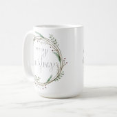 Mug Joyeuse couronne d'aquarelle de Noël (Devant gauche)