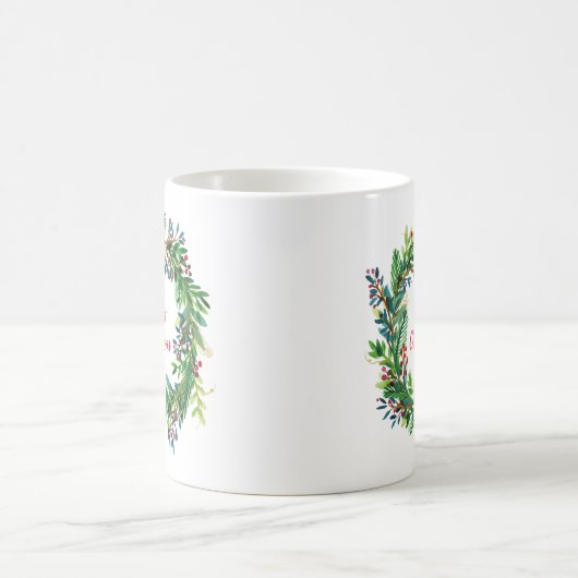 Mug Joyeuse couronne de Noël (Centre)