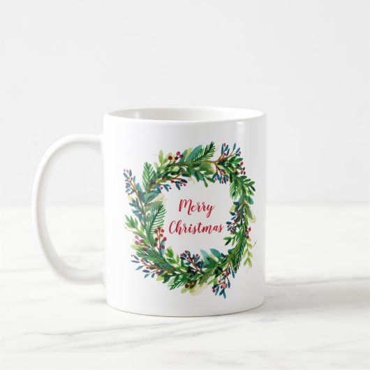 Mug Joyeuse couronne de Noël (Gauche)
