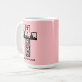 Mug Joyeuse Croix rose de Noël | Nativité (Devant gauche)