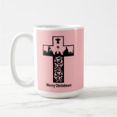 Mug Joyeuse Croix rose de Noël | Nativité (Gauche)
