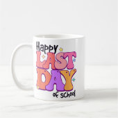 Mug Joyeuse Dernière Journée D'École Pour Le Nom Des É (Gauche)