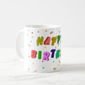 Mug Joyeuse fête d'anniversaire colorée (Devant gauche)