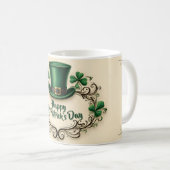 Mug Joyeuse fête de la Saint-Patrick, modèle de trèfle (Devant droit)