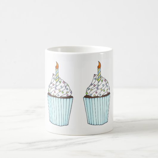 Mug Joyeuse fête des bougies de gâteau d'anniversaire (Centre)