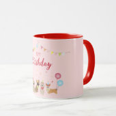 Mug Joyeuse fête des chiens d'anniversaire (Devant droit)