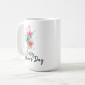 Mug Joyeuse Fête des Mères Aquarelle Florale (Devant gauche)