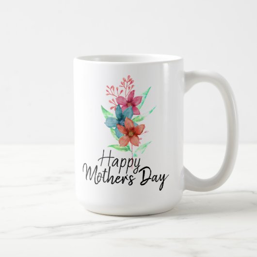 Mug Joyeuse Fête des Mères Aquarelle Florale (Droite)