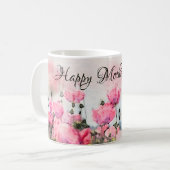 Mug Joyeuse Fête des Mères Aquarelle rose florale (Devant gauche)