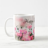 Mug Joyeuse Fête des Mères Aquarelle rose florale (Gauche)